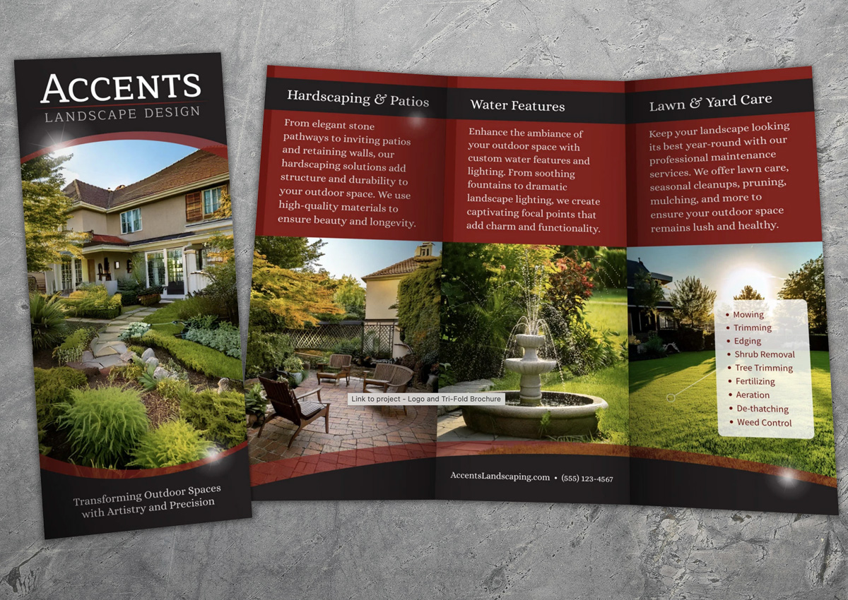 Example of a brochure design project from this class