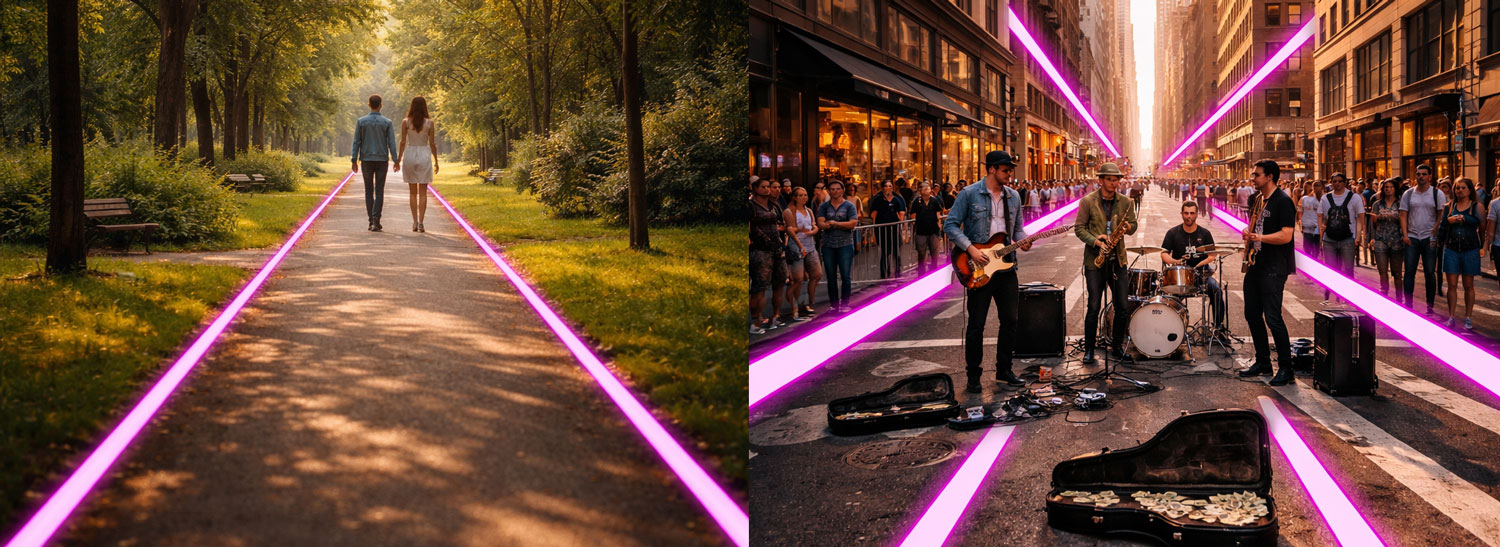 Photo example showing how leading lines can be used to lead the viewer's eye to a specific focal point.