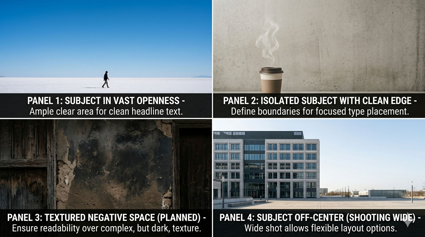 Visual showing the principles of photography and video room for text.