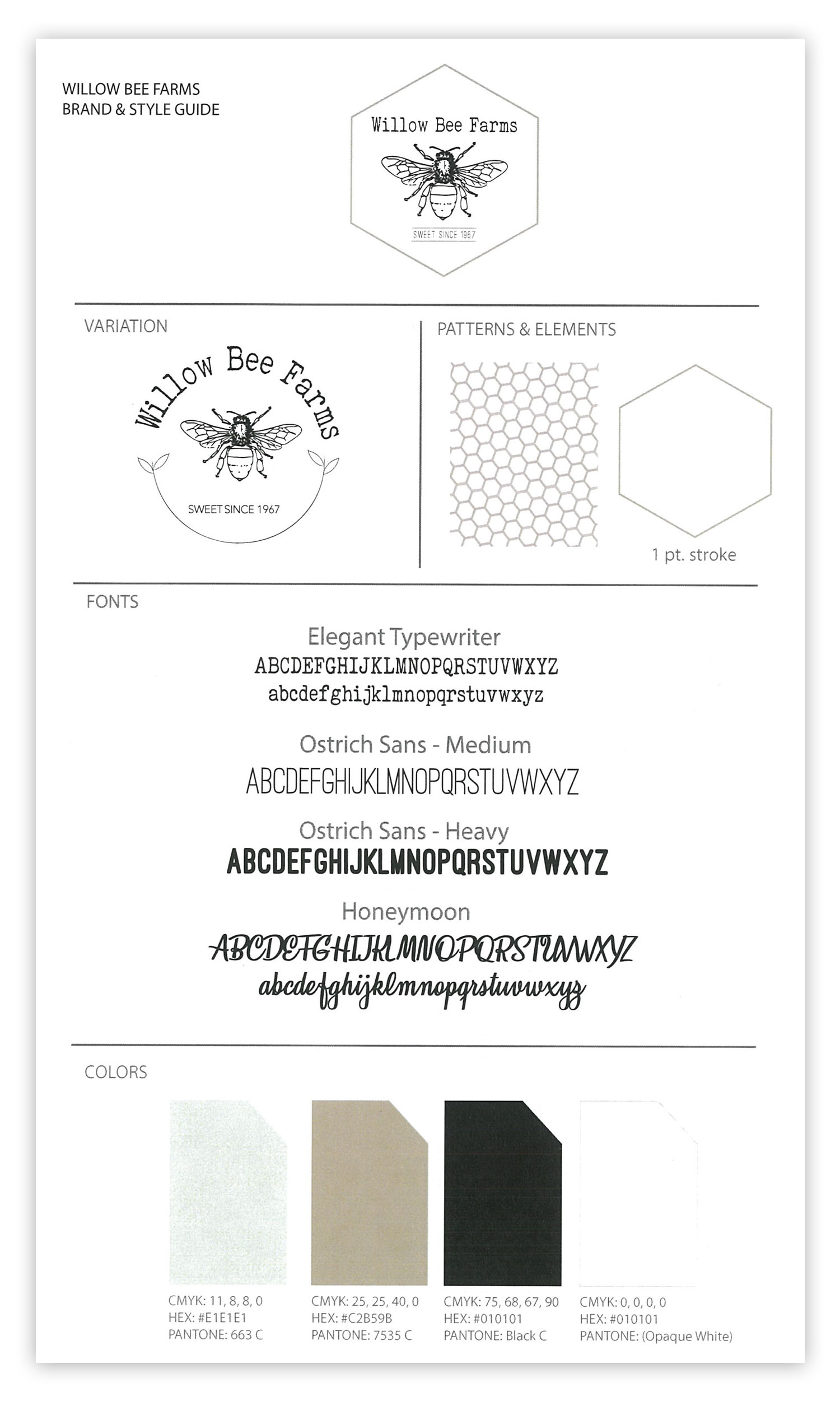Example of a student created brand guideline page.