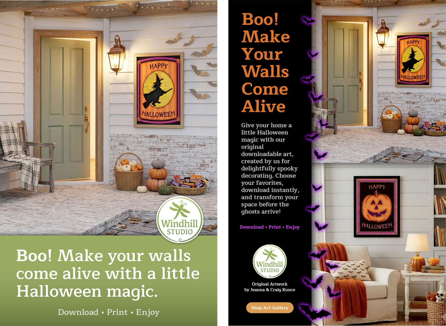 Examples of two social media ads for Pinterest.