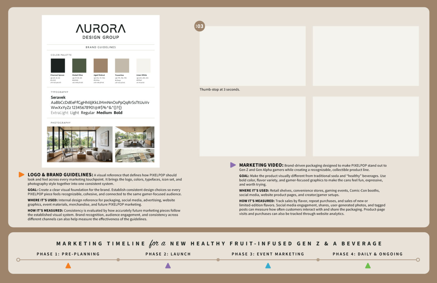 Example of a 2-page portfolio spread for an interior design agency and all the marketing material designed for it.