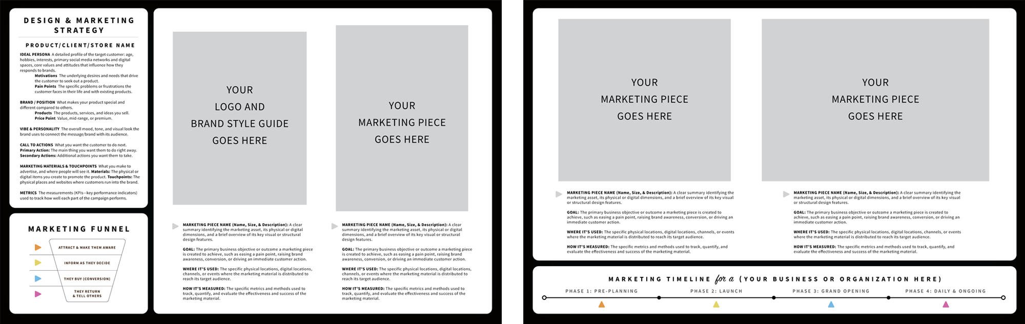 Canva example of a 2-page portfolio spread designed with the assets folder.